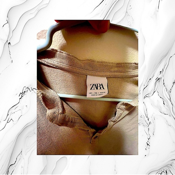 Zara Men’s Large Short Sleeve Henley Shirt - Picture 5 of 5